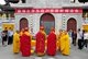 China: Elaborate late afternoon Buddhist rituals outside Ming-era Qianming Si (Qianming Temple), Guiyang, Guizhou Province